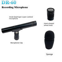 Microphone d'instrument de chœur avec fonction d'annulation du bruit, petit diaphragme, capteur capacitif, connecteur XLR en métal, microphone filaire