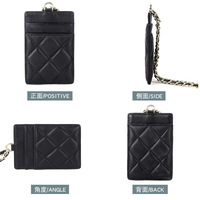 FSW198 porte-cartes de crédit en cuir véritable de mouton pour femmes, porte-cartes de crédit à accrocher avec logo personnalisé multicolore populaire