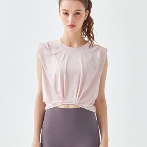 T-shirt de gymnastique Lulu <span class=keywords><strong>Blazer</strong></span> confortable à haute élasticité pour adultes Nouveau haut de yoga à coupe ajustée avec motif imprimé respirant à coupe semi-fixe - Product Image 4