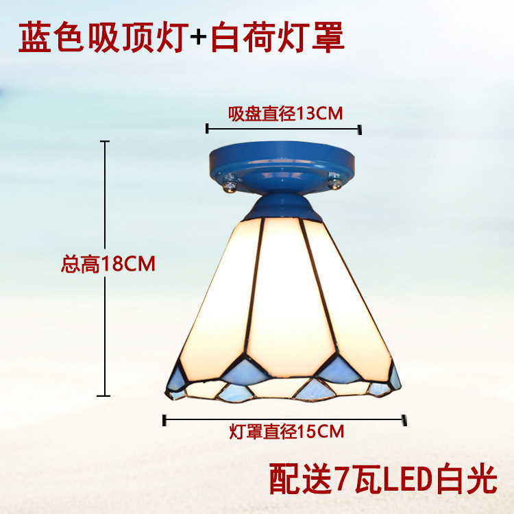 Blue ceiling+ white lotus lampshade
