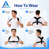 Attelle de soutien dorsale respirante en gros avec tissu élastique et ceinture d'épaule réglable, personnalisable pour adultes