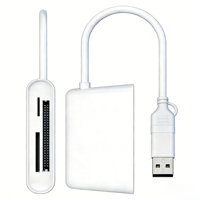 Station d'accueil Type-C blanche RD1017 avec lecteur de carte 3-en-1 (SD2.0) Hub USB 2.0 haute vitesse pour ordinateur portable et téléphone en plastique en stock