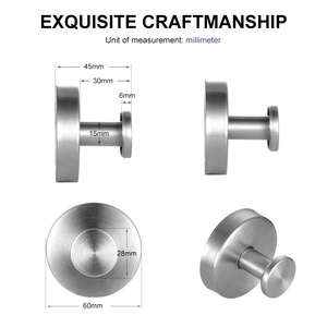 Gancho de ventosa para baño, toallero de Albornoz de acero inoxidable, montaje en pared, ganchos de adsorción fuertes reutilizables sin perforaciones - Product Image 6