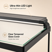 LEECOM Factory Wholesale Fish tank Aquarium Kit with Aquariums Accessories LED Lighting and Filtration Included Glass Tank