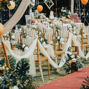 ET193 Accessoires de Mariage Chaise Déco Décor <span class=keywords><strong>Fleurs</strong></span> de Rose Poussière Chaise de Mariage Artificielle Dos Fleur Pour Événements Chaise de Mariage - Product Image 2