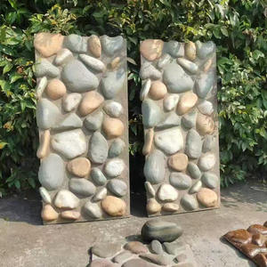 Panneau <span class=keywords><strong>d</strong></span>écoratif léger en galets de pierre culturelle PU pour usage domestique, revêtement mural de fond, cour et villa - Product Image 2