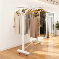 Portants de vêtements modernes et écologiques Mr19, double face, vente directe d'usine, détachables avec roulettes pour les magasins de vêtements