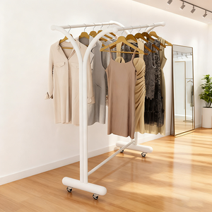 ราวแขวนเสื้อผ้าแบบสองด้าน รุ่น Modern Eco-Friendly Mr19 ขายตรงจากโรงงาน ถอดประกอบได้ พร้อมล้อ สำหรับร้านขายเสื้อผ้า - Product Image 4