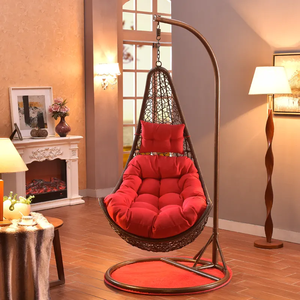 Mobilier d'extérieur balançoires de patio balançoire œuf suspendue chaise cocons avec support en métal chaise suspendue de jardin en rotin et osier d'intérieur - Product Image 5