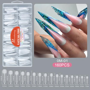 Moldes de Uñas de Cristal para Decoración de Uñas, 160 Moldes, Soporte de Papel para Extensión de Uñas, Fototerapia Rápida, Uñas Postizas con Diseño de Garra de Dragón y <span class=keywords><strong>Cielo</strong></span> Estrellado - Product Image 6
