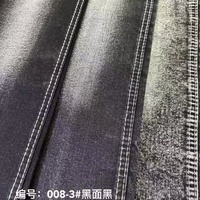 Tissu en denim tissé noir 100% coton sergé tricoté 11oz, motif teint en fil pour jeans pour garçons et filles