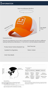 Casquette de baseball respirante en maille avec motif brodé, polyvalente, protection solaire, pour sport, grande circonférence de tête, casquette à visière. - Product Image 2