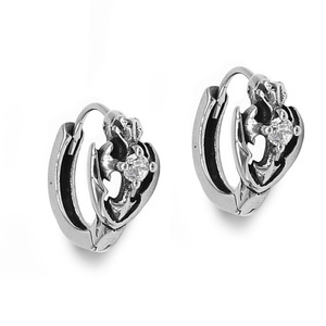 Pendientes de Aro yunnique con Diseño de Ancla, Acero Inoxidable, Engaste de Garras, Diamantes, Diseño Geométrico, Joyería Unisex - Product Image 1