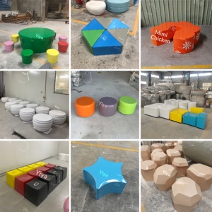 Fiberglass Irregular-<b>shaped</b> Stool Shopping Mall Rest Chair Outdoor Park Public Seat Kindergarten Children's Area Guangdong-made - Product Image 3