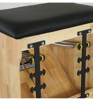 Chaise Wunda Pilates en bois de chêne pour la maison et le studio – Équipement compact d'entraînement de la force du tronc avec pédale réglable