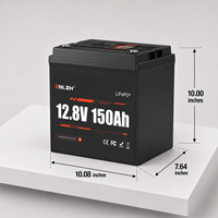 Batterie LiFePO4 12V 150Ah avec BMS, stock UE/US, pour moteur de pêche à la traîne, camping-cars, camping hors réseau, 4P4S