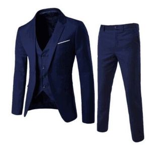 Trajes Elegantes para <span class=keywords><strong>Hombre</strong></span> 2025, Ropa Casual de Negocios, Traje de Tres Piezas para Padrinos de Boda, Chaqueta, Pantalones, Chaleco - Product Image 4