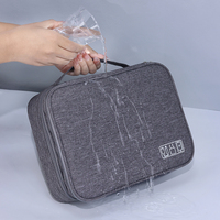 Tas penyimpanan kabel Data Digital berlapis ganda, tas penyimpanan aksesori elektronik, tas sentuhan akhir pengisi daya USB Hard Disk portabel