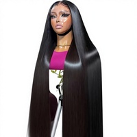 Perruque Lace Front HD 13x6 Lisse Baguette Densité 250, 40 46 50 Pouces, Perruques Lace Frontal 13x4 en Cheveux Humains pour Femmes, Perruques Brésiliennes