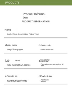 <span class=keywords><strong>Inodoro</strong></span> Portátil Plegable de Plástico Resistente para Exteriores, Seguro para Adultos, Viajes, Autocaravanas y Campamentos - Product Image 5