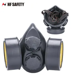 Maske gaz maskesi güvenlik yarım yüz gaz maskesi ile iki filtre