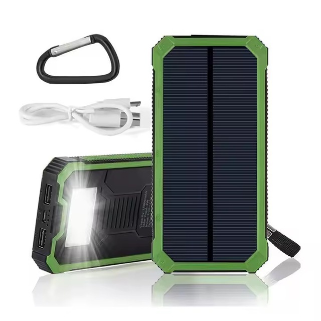 Solar Power Bank with Flashlight Portable Fast Charging 100W Output High Capacity 10000mAh Outdoor Use USA