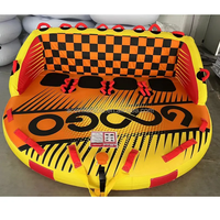 Bateau gonflable tractable pour 2 personnes, type UFO fou, pour sports nautiques, avec fonction ski aquatique et canapé gonflable