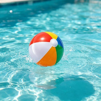 Grand ballon de plage gonflable en plastique 6 couleurs pour activités aquatiques estivales en extérieur, jouet de piscine pour jeunes, idéal comme cadeau
