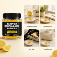 Gummies de créatine monohydrate à formule personnalisée, saveur citron, supplément sportif pour adultes, gestion de l'énergie, soutien naturel des muscles