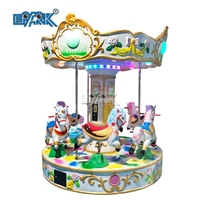 Carrousel à monnayeur pour enfants, petit manège de fête foraine, 6 places, avec chevaux