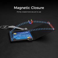 Cartera Táctica Antipérdida para Hombre con Cierre Magnético, Clip para Billetes, Bloqueo RFID y Cordón de Paracord para Viajes al Aire Libre