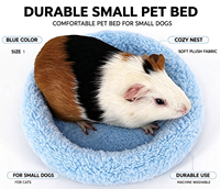 Lit rond en peluche pour petits animaux, chiens, cochons d'Inde, tissu polaire doux et chaud, service OEM, étiquette privée