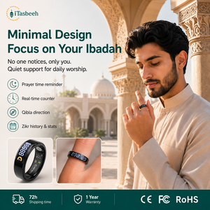 iTasbeeh Religious Smart Ring OLED Display Prayer Reminder Qibla Direction Zikr Counter for Muslim Daily Worship - Product Image 1
