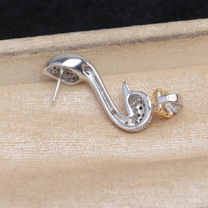 Pendentif vide en argent S925 Wenchi, style baroque, accessoire de bricolage pour bijoux en perles, 13491, pendentif cœur cygne, Chine - Product Image 4