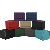 RTS OEM Flip utilisable de grande capacité en cuir PU boîtes de cartes TCG cartes en cuir durable boîtes de cartes de pont avec verrouillage magnétique