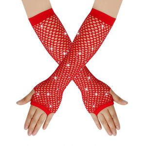 New Mesh Nylon Finger <b>Sleeves</b> Neon <b>Fishnet</b> Unisex Black Red Sheer UV Protection Long Summer Autumn Fancy Dress Sexy Punk Goth - Product Image 5
