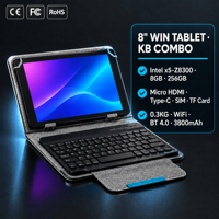 Tablet Genggam Windows 11 8 Inci 300g Intel Atom IPS Touch 1280x800 Kamera Ganda Micro HDMI WiFi BT SIM untuk Penggunaan Lapangan