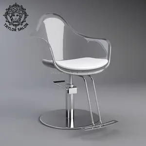 Salon furniture barber shop equipment hairdressing chairs acrylic hair cutting chairs transparent styling chair