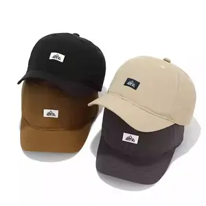 Custom Woven Leather Upper Patches Flat Short Brim Snapback Closed Back Baseball Cap Hat