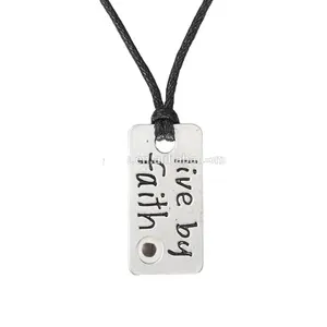 Wholesale Antique silver Pewter Faith with Mustard Seed and Matthew pendant necklace jewelry