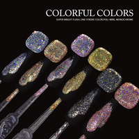 Vinimay Gel de Uñas de Alta Densidad Súper Brillante con Efecto Flash Reflectante, Pintura de Gel para Uñas con Estrellas Brillantes, Gel Holográfico con Purpurina Galáctica