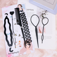 6Pcs Lot DIY Hair Design Styling Accessoires Kit Ensemble Cheveux Braid Outil Noir de Coiffure En Plastique Kit