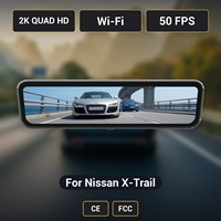 Caméra de tableau de bord avec rétroviseur intelligent pour Nissan X-Trail H10 Pro, streaming 2K, écran 9,2 pouces, double objectif avant et arrière, WiFi, certifiée CE FCC, compatible OEM
