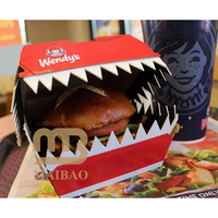 Nouvelle boîte à hamburger UFO personnalisée à emporter, emballage en papier pour restauration rapide, boîte à emporter pour frites frites, hamburger, boîte de livraison, conteneur en carton