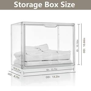 Organisateur de placard portable de bureau, boîte de présentation transparente pour cadeaux, boîtes et bacs de rangement en plastique épais pour sacs à main - Product Image 2