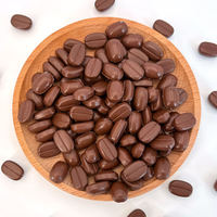 Bonbons durs en forme de grains de café en gros, bonbons à croquer au café, emballage personnalisé OEM, collation énergétique pour le bureau