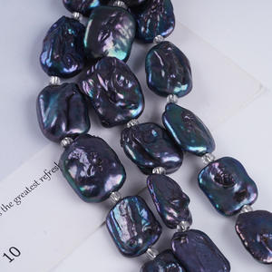 Perles d'eau douce baroques rectangulaires blanches naturelles de 18 cm (15-17 mm) en gros pour la fabrication de bijoux et bracelets DIY - Product Image 2