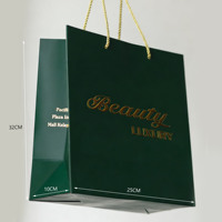 Boîte cadeau luxe avec impression de logo par estampage à chaud, sac en papier pour bijoux (collier, bague, bracelet) avec poignée en nylon.