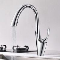 Robinet de cuisine extractible en laiton brossé, mitigeur chaud/froid à poignée unique pour projets de cuisine modernes