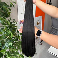 Vente en gros usine de mèches de cheveux humains mixtes lisses, 20 pouces, 100g, couleur naturelle, fournisseur
